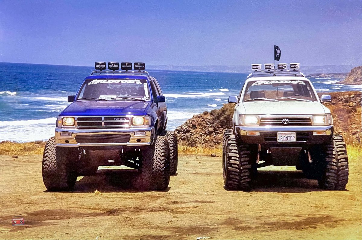 ErwinMojica's tweet photo. Rosarito/Ensenada trip late 90’s.
#HIABOVE #JRONTOP #FlojosTruckClub #Rosarito #Ensenada #BajaCali #BC #Mexico #1stgen4runner #mickeythompson #bajabelted #2ndgen4runner #superswampers #boggers #toyota #4x4 #liftedtruck #beach #coast #ocean #sfvflojos https://t.co/olJHQLDwyn