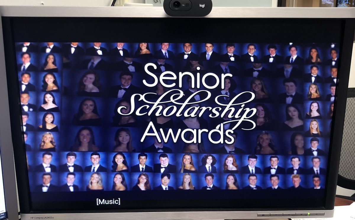 RiverDellHS's tweet photo. We are live!  Enjoy tonight’s Senior Scholarship Ceremony! Congratulations to all the award winners. #RDHawks https://t.co/3jBOkC5HIX