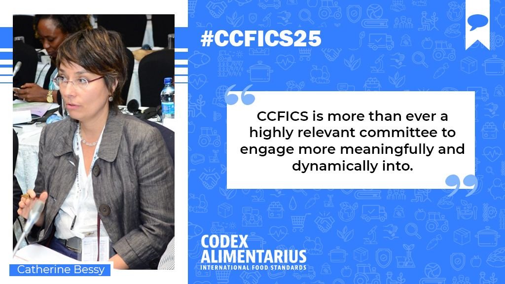 FAOWHOCodex's tweet photo. @franmfches 🎙️ | "CCFICS is more than ever a highly relevant committee to engage more meaningfully and dynamically into"
- Catherine Bessy, #FoodSafety & Quality Officer @FAO
#CCFICS25 | #FoodTrade https://t.co/KBxrYiTNfv