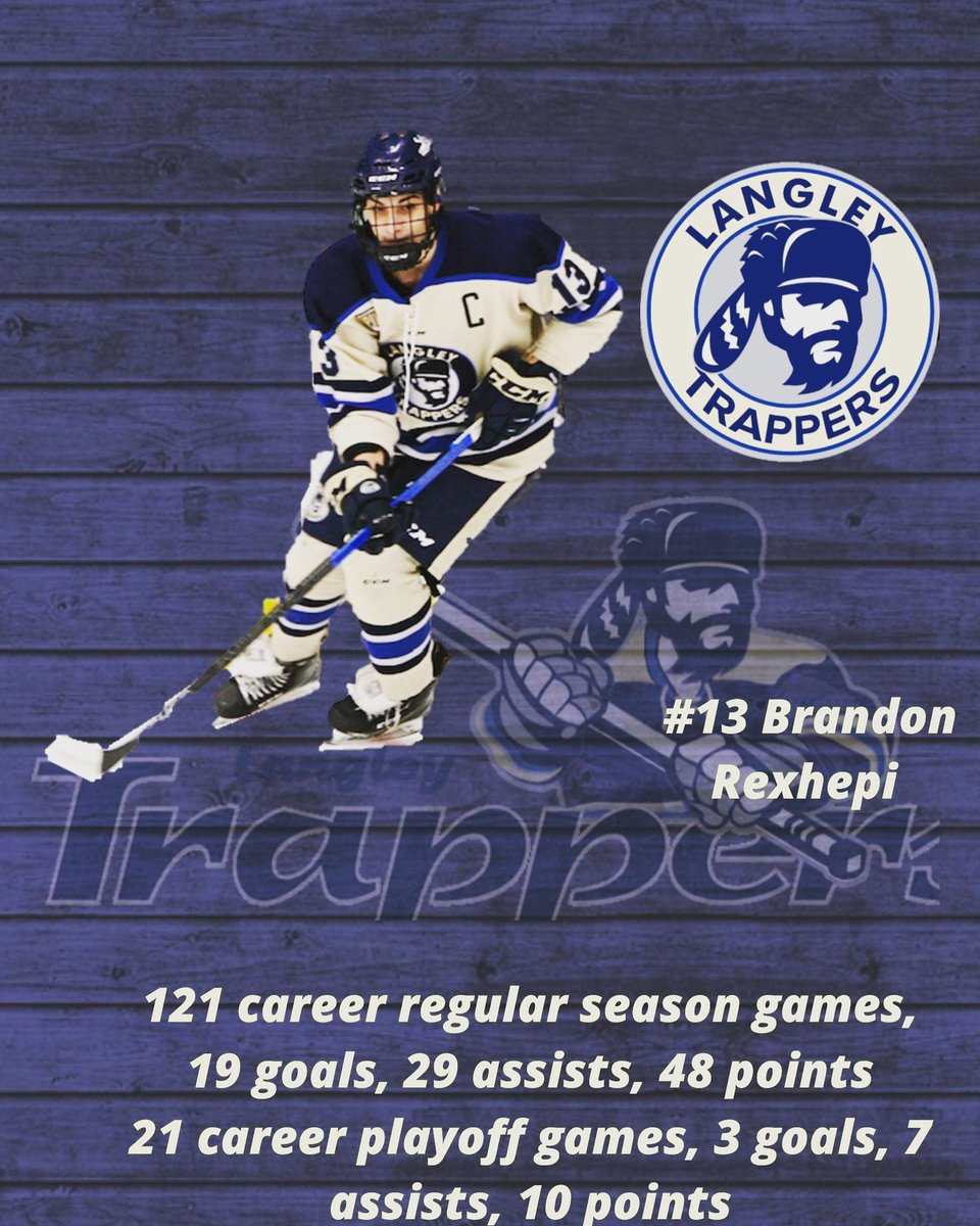 LangleyTrappers's tweet photo. 1/2 Last but certainly not least, it’s Brandon Rexhepi! Brandon has been the captain of the Trappers the last two seasons, while stepping up defensively and chipping in offensively! https://t.co/cGp9amtfjt