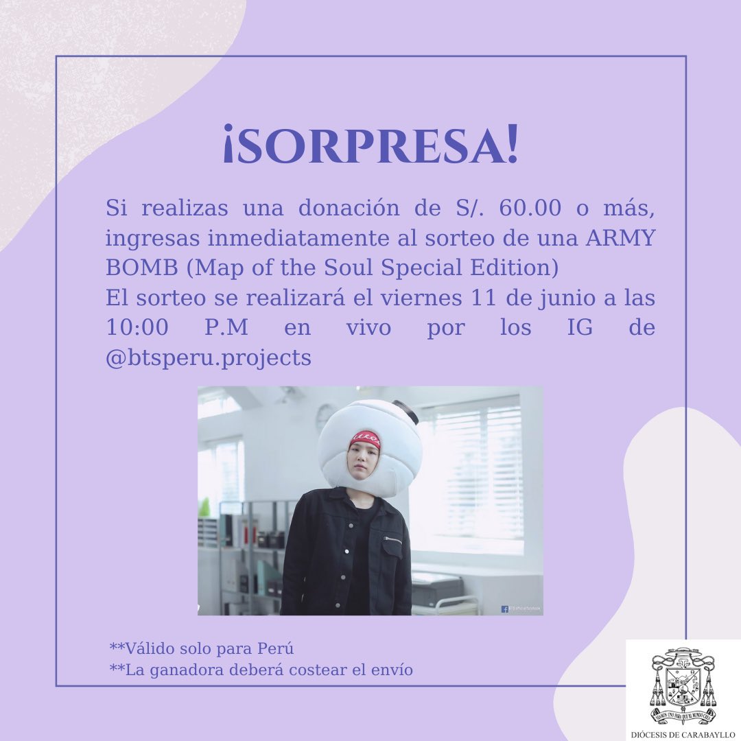 Hola #ARMY queda muy poco para llegar a la meta ! Nos falta aproximadamente 678 soles para llegar a los 3K ! Por favor ... ayúdanos para seguir ayudando ! Recuerden que todo suma !