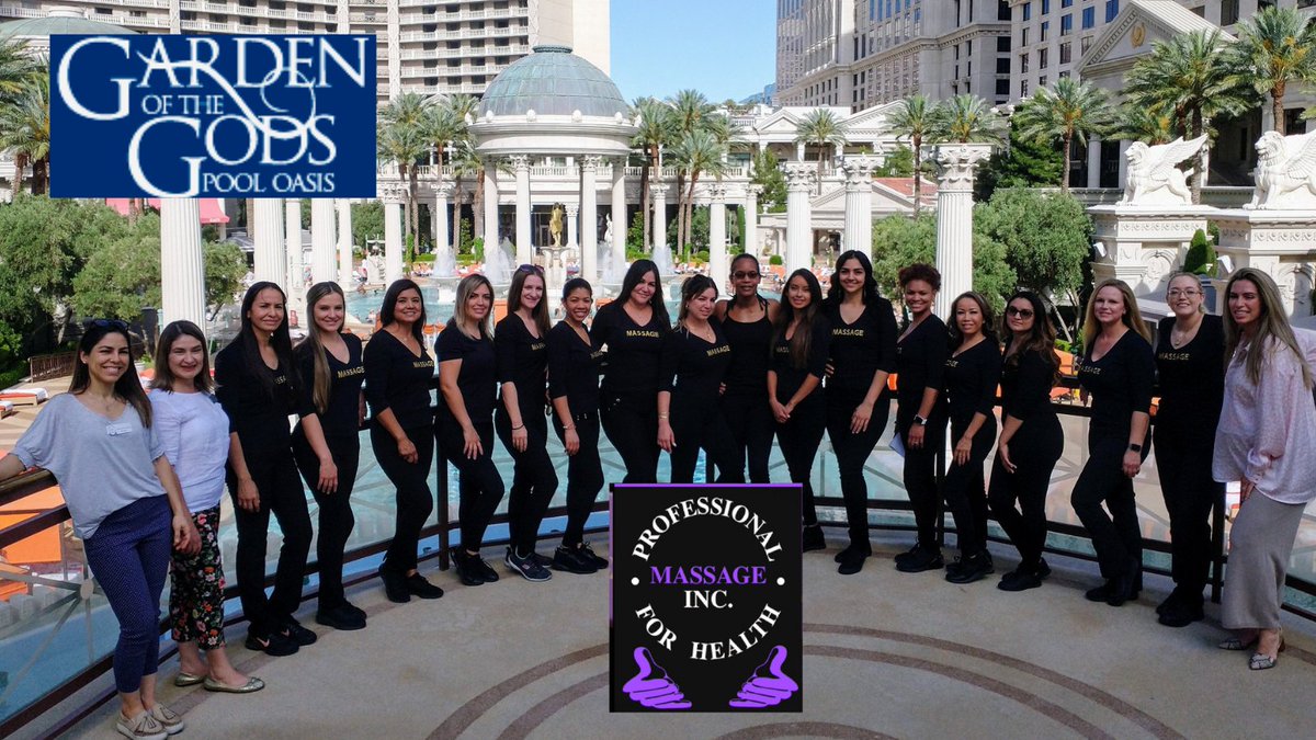 pmivegas's tweet photo. Welcome Massage Team for Caesars Pool and Casino. @CaesarsPalace @pmivegas https://t.co/OhMLdpe5aN