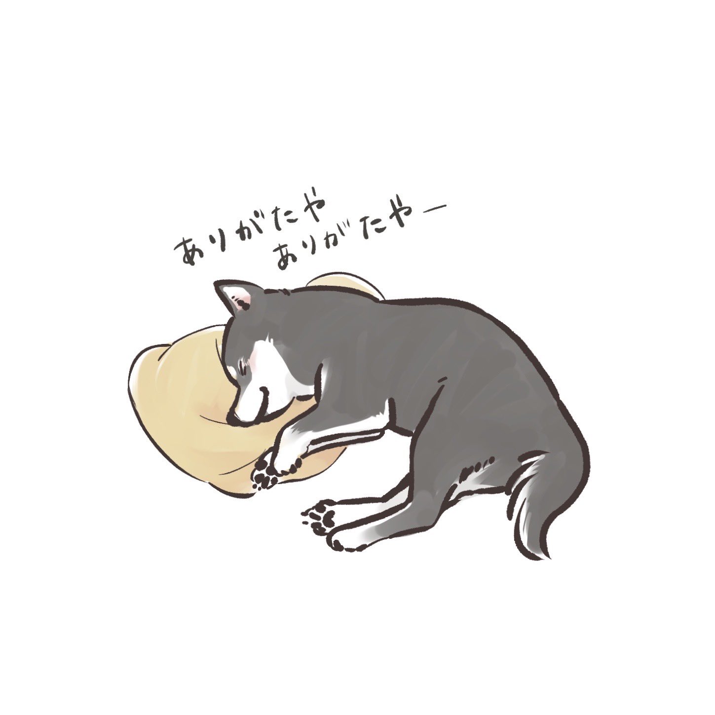 Twitter 上的 黒柴むつ Mutsu 今日の恵みに感謝する黒柴です 黒柴 柴犬 イラスト T Co Chbbix3u6d Twitter