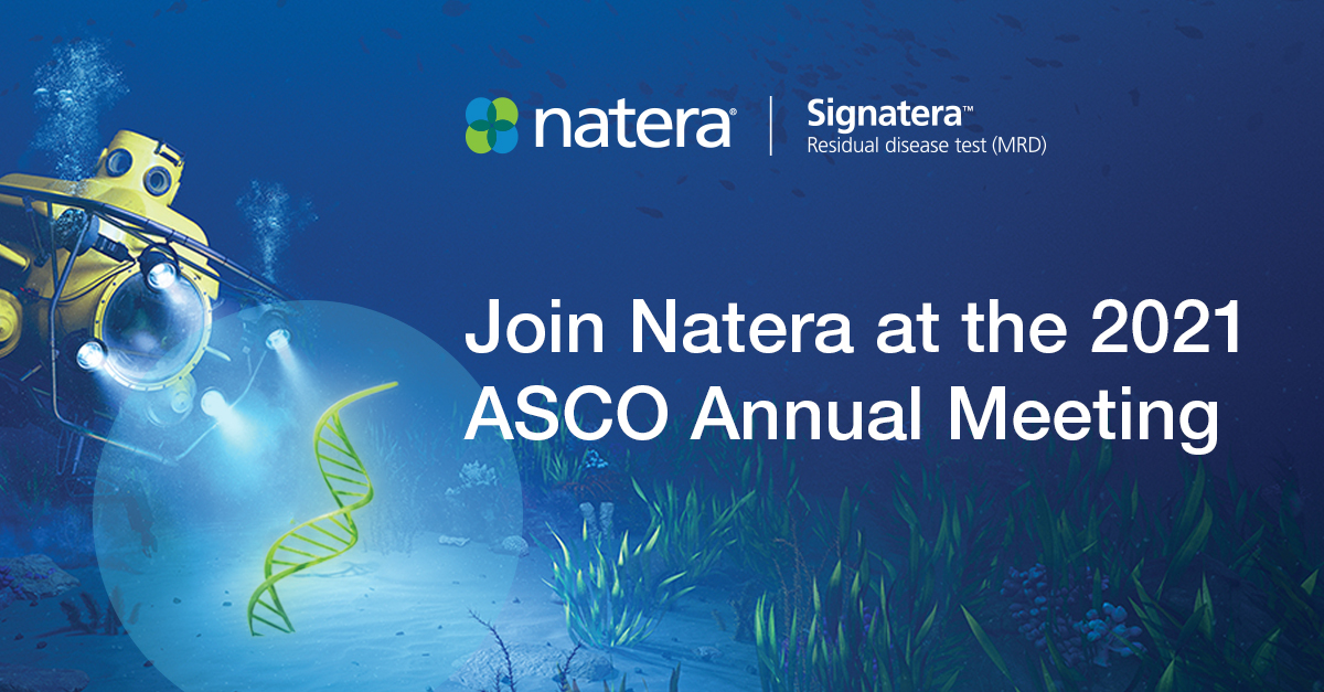 NateraOncology's tweet photo. Going to the 2021 ASCO Annual Meeting? Stop by Natera's booth to learn about the latest exciting research surrounding a tumor-informed approach for ultra sensitive #MRD detection in various solid tumors: https://t.co/udDU4niylC
#ASCO21 #SignateraLooksDeeper #CRCSM #Oncology https://t.co/M5JOtcm7pX