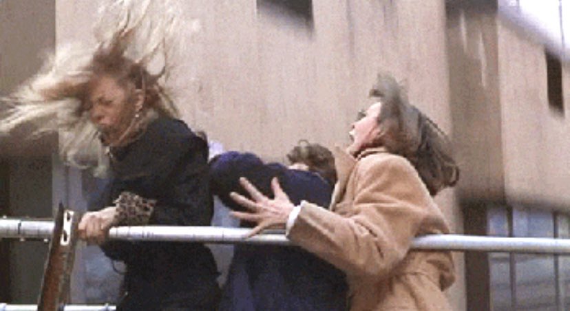 The window-washing scaffold in The First Wives Club.