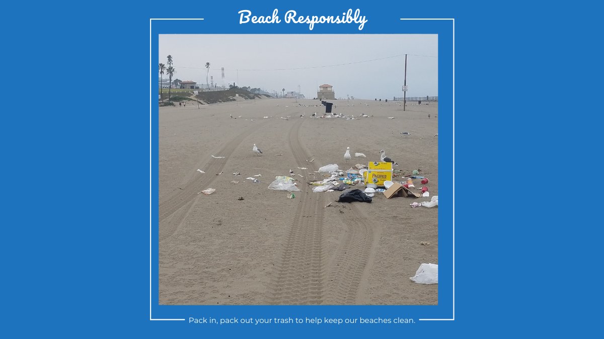 lacdbh's tweet photo. Join us in caring for our coast.
Pack In, Pack Out to help keep beaches litter-free.
Bring a bag with you, use it to PACK OUT all your trash,
and take it home with you.
#BeachResponsibly https://t.co/TdpZYh7GuB