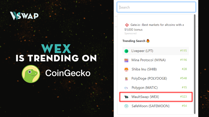 WEX is trending on CoinGecko!

#DeFi #YieldFarming $WEX #BSC #PolygonNetwork
