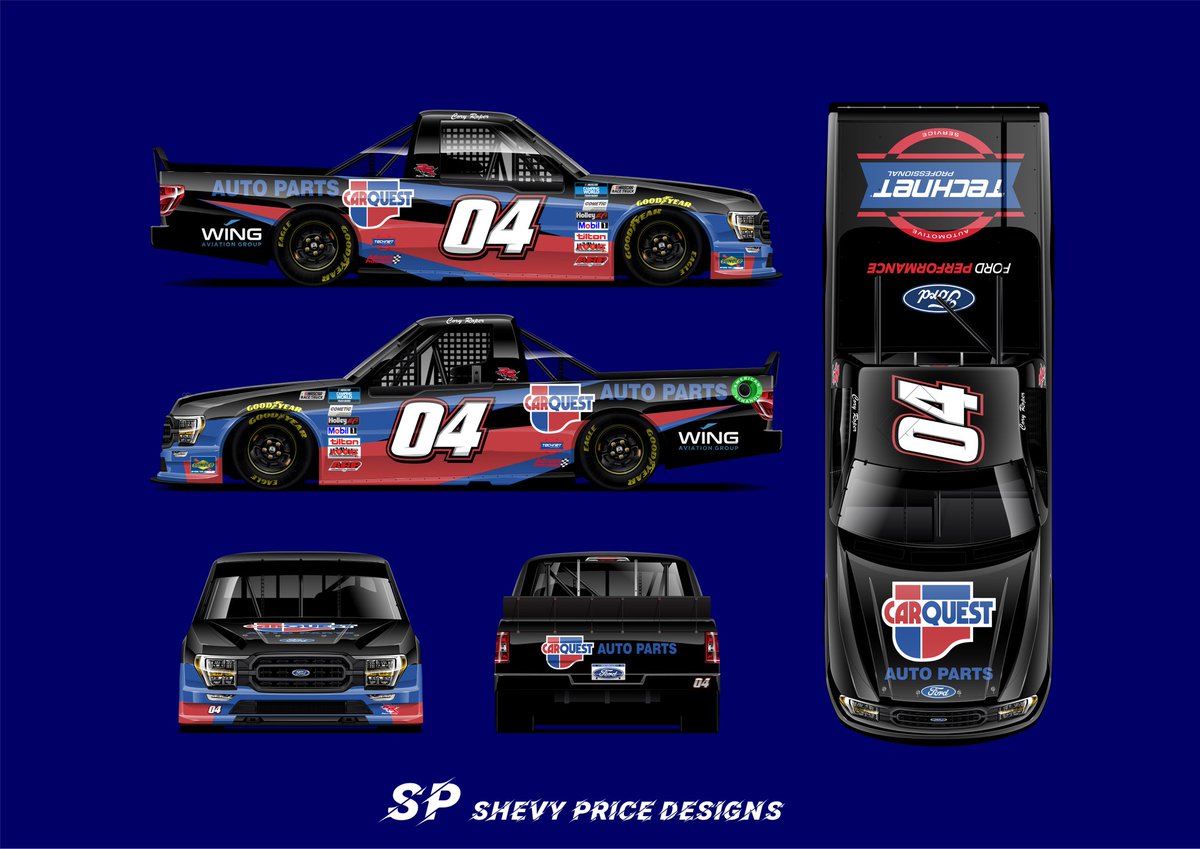 S_PRICE_DESIGNS's tweet photo. 2021 @CoryRoper04 @Carquest paint scheme concepts. @RoperRacingTeam @NASCAR #NASCAR #Racing #motorsports #ford #f150 #truck #PaintScheme #ThursdayVibes #sports #CarquestAutoParts #Carquest #autoparts #auto #parts #automotive #products #texas #CoryRoper #RoperRacing #TruckSeries https://t.co/L6CRpG2lww