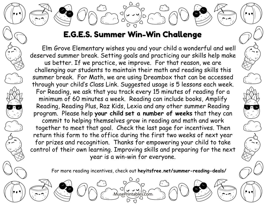 Elm Grove Leaders can we say WIN-WIN? The EGES Summer challenge will help keep kids stay caught up in school AND earn prizes!  Win-Win for sure!  Watch backpacks this week for the fantastic summer challenge ❤  We hope all our leaders win lots of prizes!!