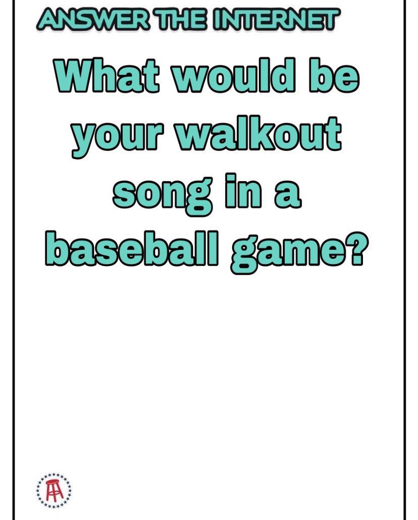 barstoolsports's tweet image. What would be your walk up song? @ATIBarstool