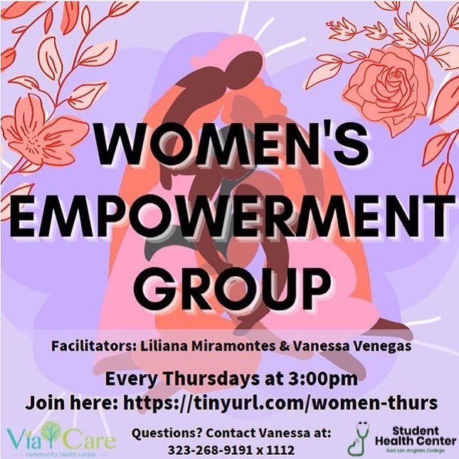 ElacHealth's tweet photo. Do you want to feel empowered? 

Come to our Women's Empowerment Group!

Today, May 27th 
3:00p.m.

Come join us!
Link will be @elacstudenthealth bio! https://t.co/pjHBWTvJ1E