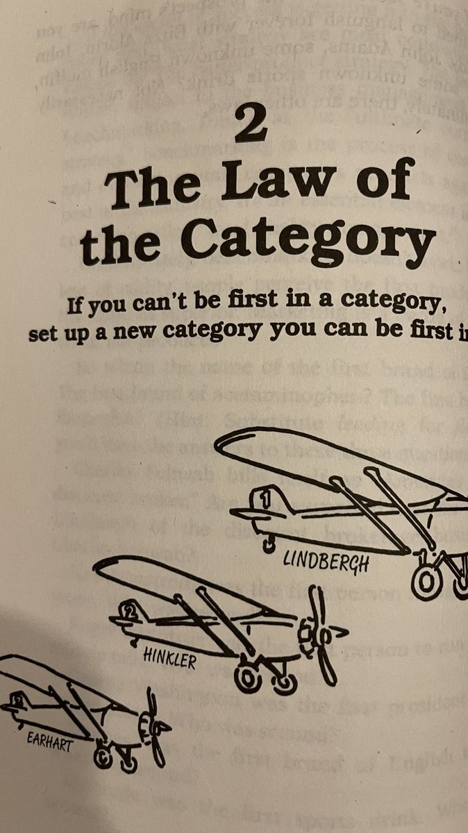Knowing the 22 Laws of Marketing is a differentiator for marketers.

💡Law No. 2: The Law of the Category

“If you can’t be first in a category, set up a new category you can be first in”