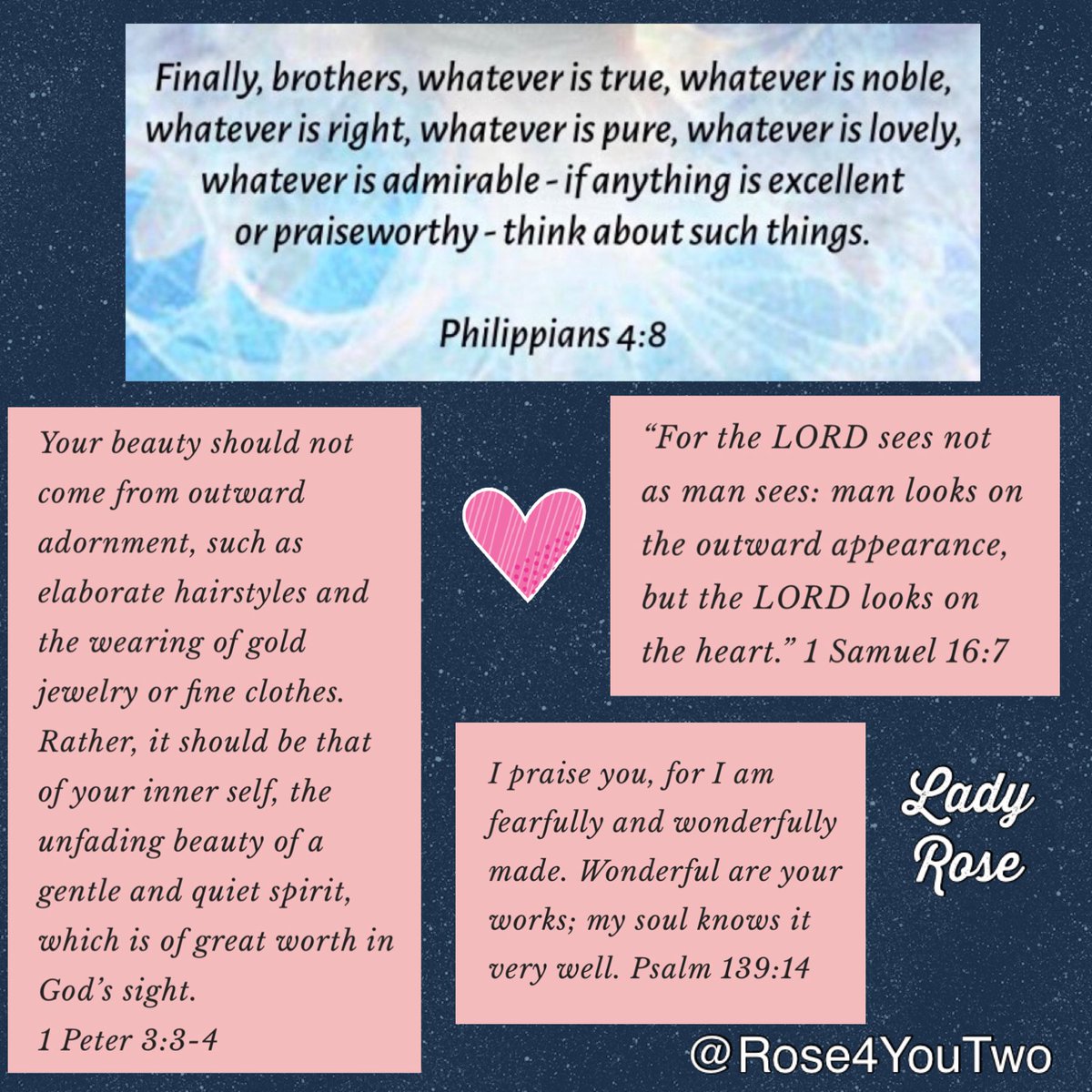 Rose4YouTwo's tweet photo. It has been said that we are what we eat, as the nutrients nourish each part of our body.  Similarly, what we see &amp; hear effect our hearts, minds &amp; soul.  Seek out beauty &amp; goodness in all things... sometimes it can be hard to find, but if we search, it is there💖💖 https://t.co/V7i4PG5Uue