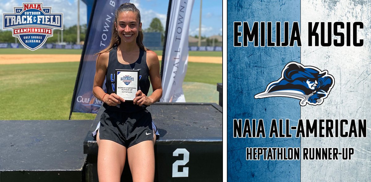 Big news out of Gulf Shores, Ala. at the <a href="/NAIA/">NAIA</a> Track&amp;Field National Championship!

Emilija Kusic finishes as the 2021 Heptathlon Runner-Up! The Freshman also earns NAIA All-American honors!

Congrats Emilija!