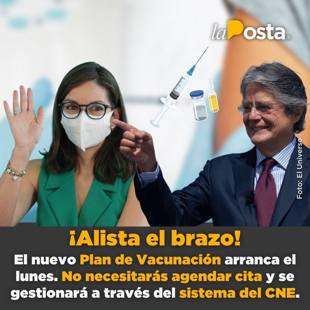 LaPosta_Ecu's tweet photo. ¡Todos estarán preagendados! El CNE y el Ministerio de Salud unen sus fuerzas para vacunar a más people a través del nuevo Plan de Vacunación Nacional. 💉🦠 https://t.co/owMFfLq92z