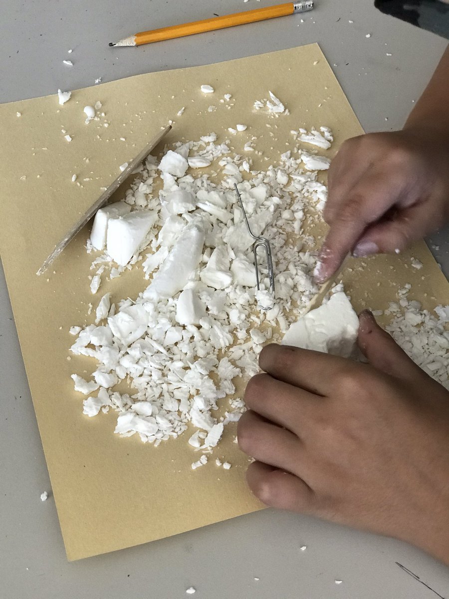 delatorretcs's tweet photo. Sculpting process pictures. Ss sketched a simple pic onto paper, cut it out and then traced it onto the soap. They then used tools to carve, shave and sculpt their soap. The time and attention they paid was priceless. #ArtistOnTwitter @metkids @MoMAlearning #art #ivorysoap https://t.co/im9E01eNMd