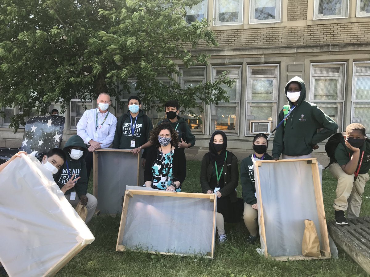 Today, <a href="/rcsdria/">RIA</a> Interact club members took home raised bed gardens that they built. In addition to growing plants for ⁦<a href="/FoodlinkNY/">Foodlink</a>⁩, club members also planned and started home gardens in our school greenhouse. We hope to get our gardens planted at home next week!