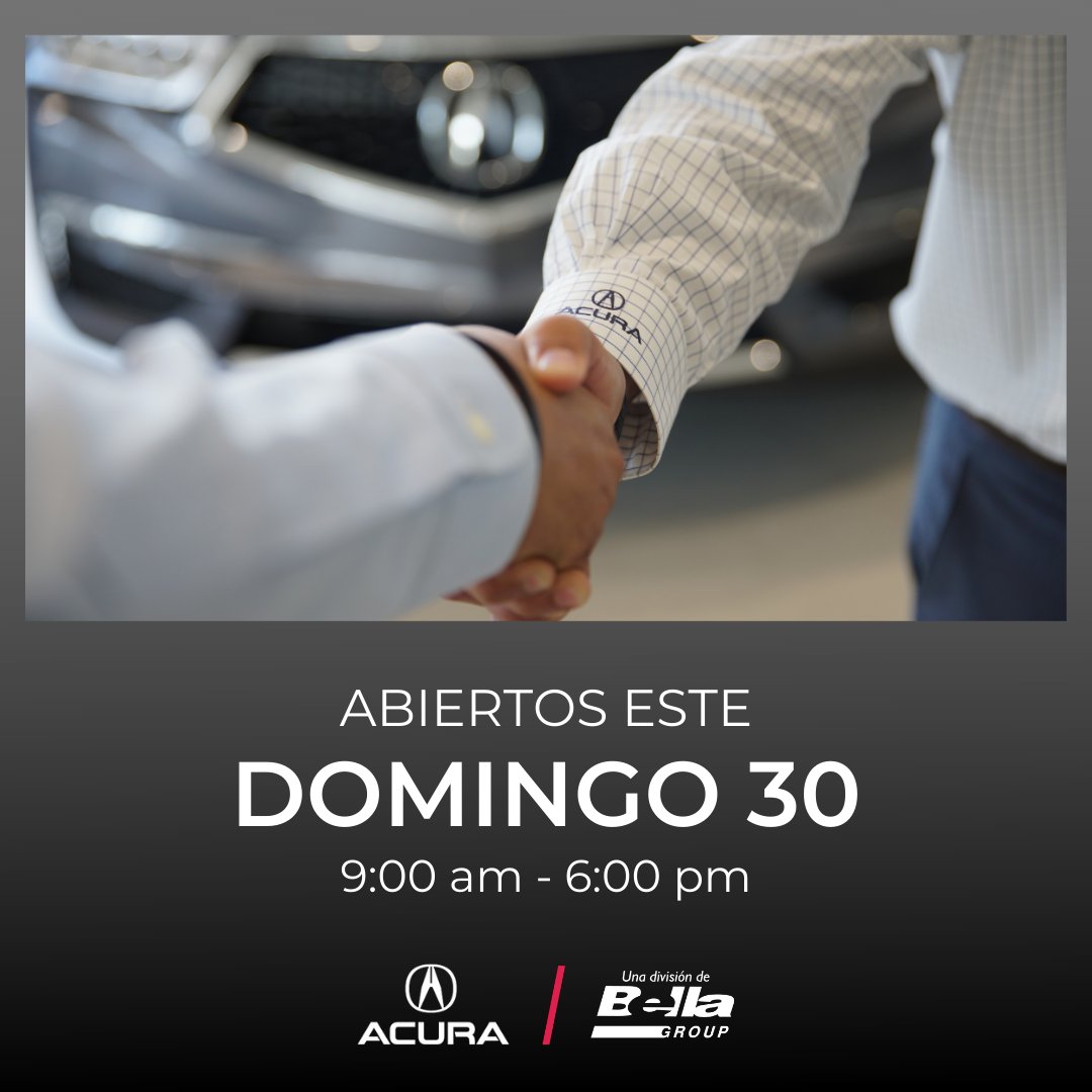 AcuraPR's tweet image. Estamos abiertos este domingo, 30 de mayo en #AcuraPR de 9am a 6pm. ¡Coordina tu cita! #PrecisionCraftedPerformance
📞 San Juan: (787) 419-1189
 📞 Ponce: (787) 416-0092