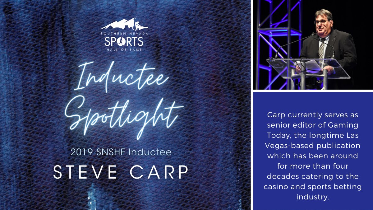 SNSHF's tweet photo. Today's Inductee Spotlight is Class of 2019, @stevecarp56! He has lived in Las Vegas since 1988 and has covered virtually every sport in Southern Nevada over the last 30 years, from preps to pros making him one of Las Vegas' most iconic sports writers. #halloffame #stevecarp https://t.co/ySvYSjGNRK