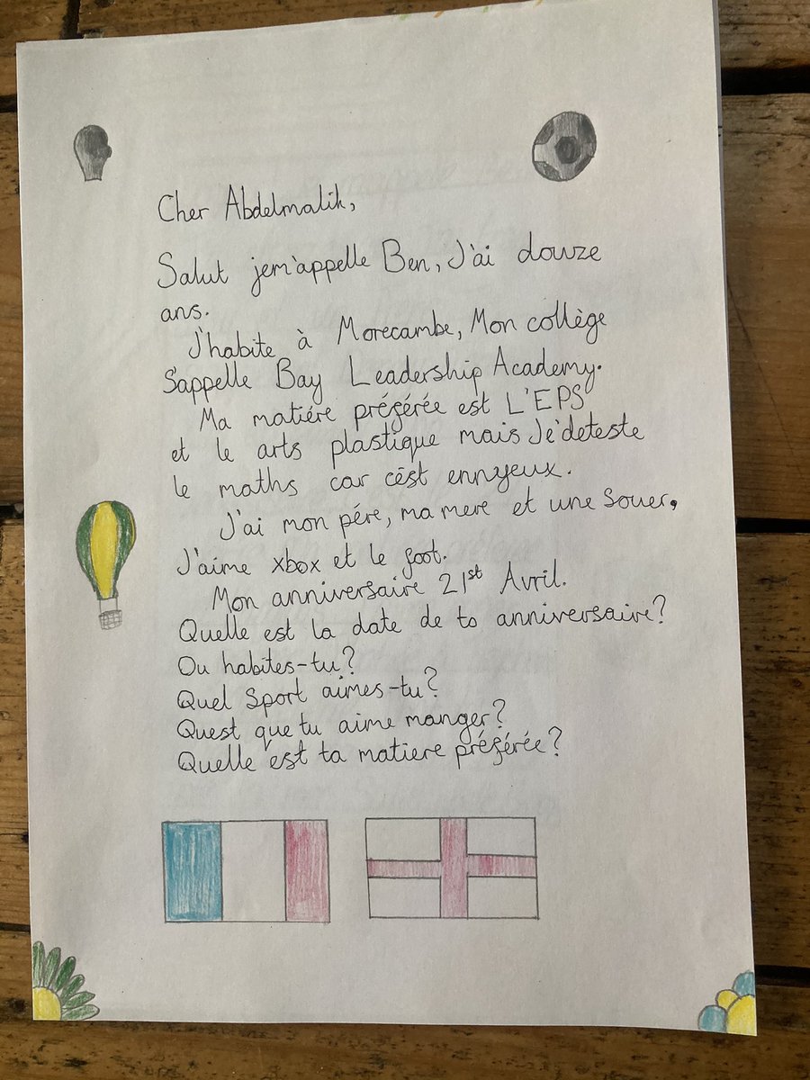 Bay Leadership Academy The French Department Is Excited To Be Taking Part In A Penpal Letters Exchange With Pupils From A School In Clermont Ferrand We Are Writing To Them