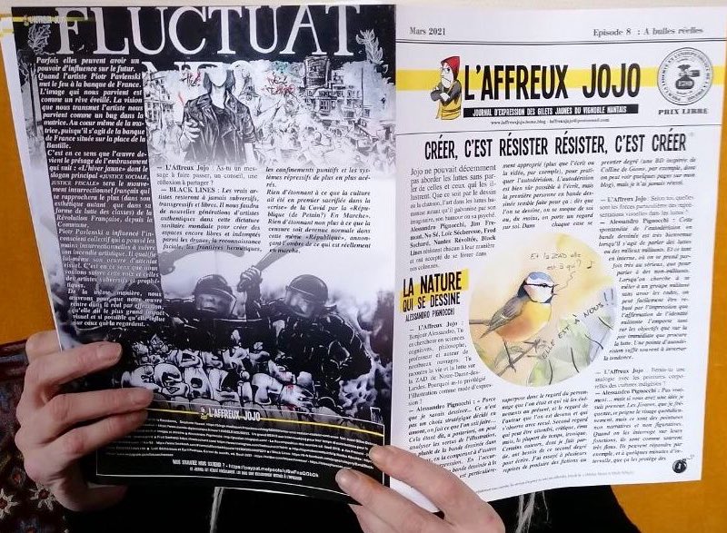 GNantais's tweet photo. 🤩 Voici le 8eme numéro de l’ #AffreuxJoJo . Numéro spécial : l’art dans les luttes avec des itw de @FredSochard @loicsecheresse @Nantes_Revoltee @Jim_DV #BlackLines #NoSe À PRIX LIBRE dans les manif de Nantes et alentours et manifestations de lutte! https://t.co/2POpNwgHWQ