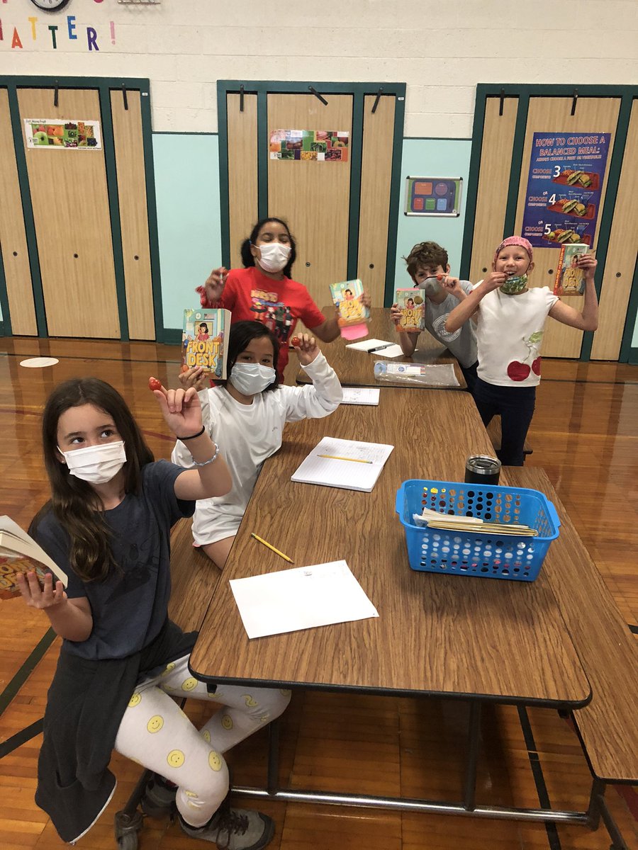 MrjVolpe's tweet photo. Reading ACTIONS! Last week we enjoyed Monopoly, this week we enjoyed some of Hank’s cherry tomatoes! 4th graders @BelleShermanES are loving Front Desk by @kellyyanghk !!!
#reading #books #connections #ReadingActions #Monopoly #Tomatoes #4thgrade #bookclub
@IthacaPEI https://t.co/9hNMlrQx0a