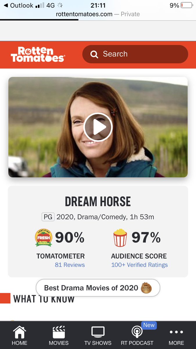 Yeah baby we are CERTIFIED FRESH... 

#DreamHorse