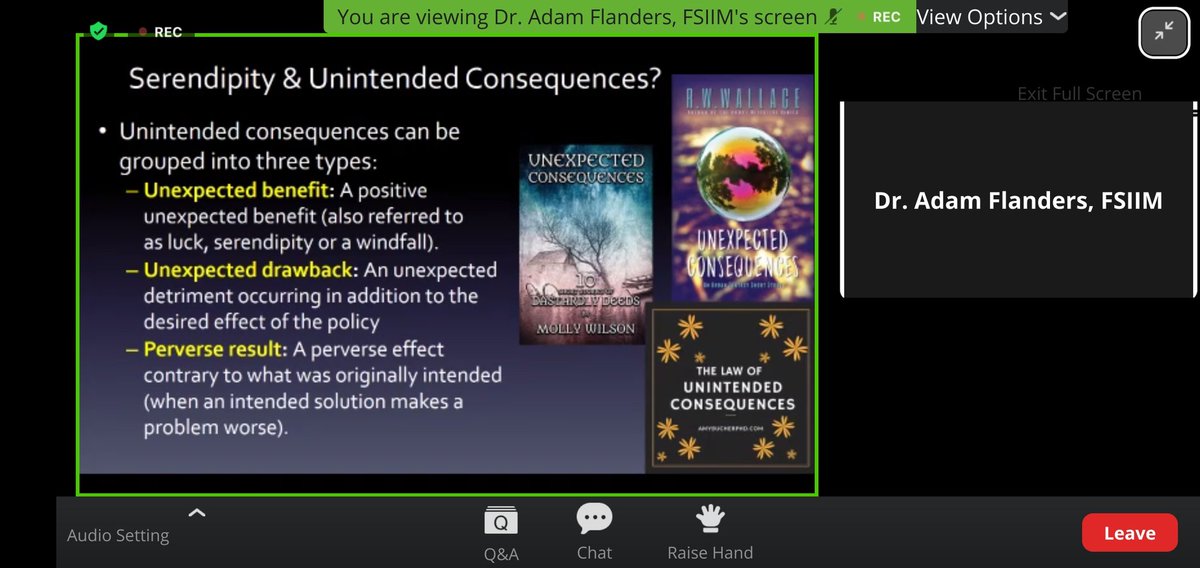 JeffHuRad's tweet photo. When I saw @BFlanksteak's keynote Sam Dwyer lecture at #SIIM21 would be on "Serendipity and Unknown Consequences" and had no idea what it meant, knowing Adam, I knew we'd be in for a treat. https://t.co/K5L05QU8k4