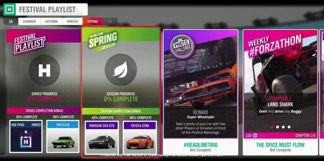 ForzaHorizon5UK's tweet photo. S35 Spring

1 New Car - Porsche 928 GTS
5 existing cars
Photo Challenge #HeadlineTrio
Spring Playlist, Trial, PGG, PRs
Showcase Remix
Weekly Forzathon

S35 rewards;

50% - Backstage Pass
80% - Fiat X1/9

https://t.co/buqlx9GYnb

#ForzaHorizon4 #H4FB #Series35 #FH4UK #Spring https://t.co/psdYOL3ErX