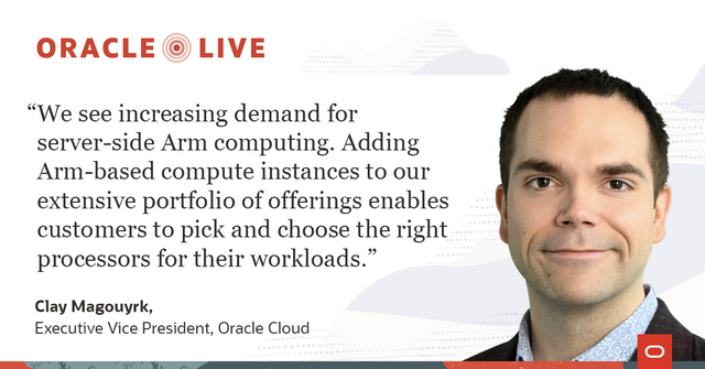 pmcdaniel's tweet photo. .@Arm is permeating my life! First the devices I use and now the #cloud. @Oracle is introducing #OCI Ampere A1 Compute, the first “penny core” cloud server in the cloud: https://t.co/QA8ErSMFQc https://t.co/bNpHOho4aI