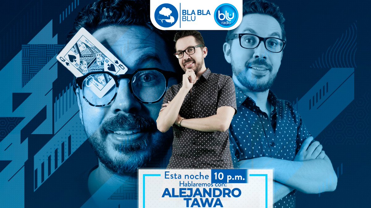BluRadioCo's tweet photo. ¡No se pierda #BlaBlaBLU!

Desde las 10:00 p.m. @AlejoTaWa estará con nosotros.

Y como es jueves de #TBT, a partir de las 11:00 p.m. hablaremos de Diomedes Díaz.

Dirige: @entreelquintero https://t.co/asOlown6x0