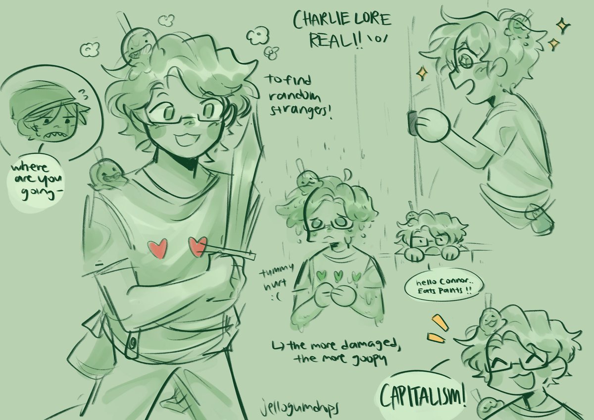 DOODLES FROM THE CHARLIE SLIMECICLE LORE STREAM WOOO \o/ #slimeciclefanart 