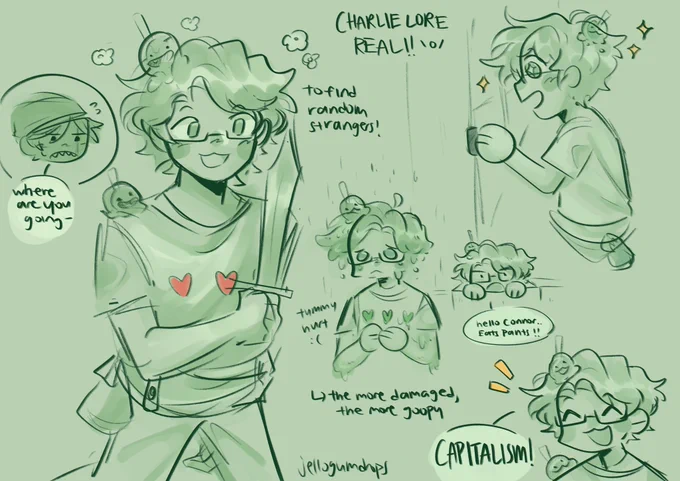 DOODLES FROM THE CHARLIE SLIMECICLE LORE STREAM WOOO \o/ #slimeciclefanart 