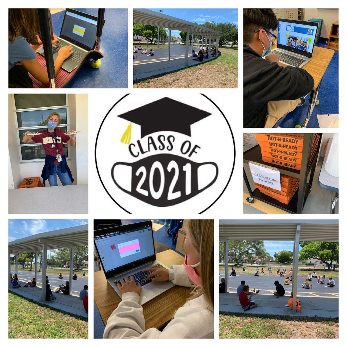 Today was our 5th grade virtual yearbook signing and pizza party.  Although it looked very different (thanks Covid) the kids still had fun! 😍 #jamboard <a href="/TommieBarfield/">Tommie Barfield</a> #GreatHappensHere
