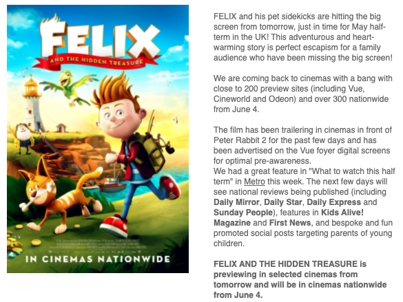AttractionDistr's tweet photo. Felix and the Treasure of Morgäa is heading for the United Kingdom hitting cinemas nationwide on June 4th! #felix #attractiondistribution #10iemeAVE #ukcinemas #kidsanimation #summermovies https://t.co/M4jzpjLb5j