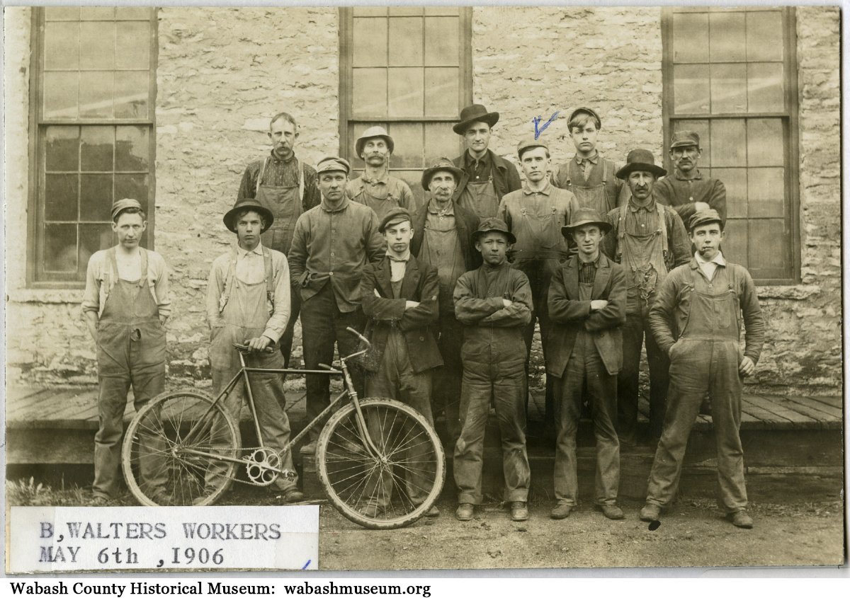 Group photograph of employees of B. Walters workers, taken May 6th,1905. Unfortunately the photograph is not fully labelled, the reverse appears to indicate that the gentleman with a check over his head is August Tholke.