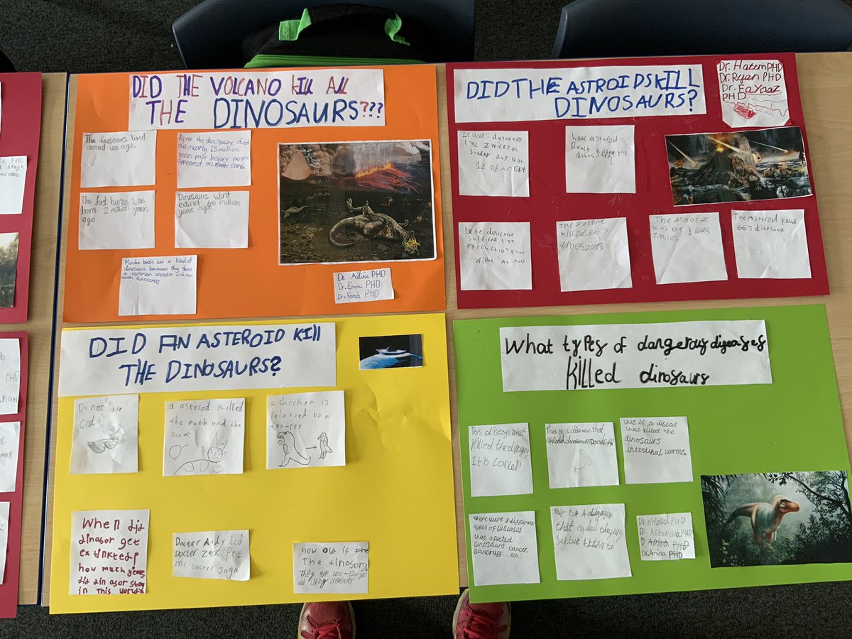 nppschool's tweet photo. 4C have been research palaeontologists and have put forward their suggestions for why the dinosaurs died out @CRESTAwards #npstem https://t.co/cY6WASv4BW