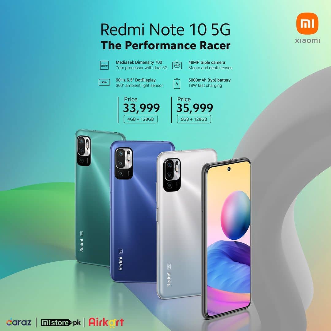 64_BitTech's tweet image. Redmi Note10 5G Goes Official in Pakistan
.
Prices:
- 4GB+128GB - PKR33,999 (~₹15,900)
- 6GB+128GB - PKR35,999 (~₹16,800)
.
.
#Redmi #RedmiNote10ProMax5G #RedmiNote10 #RedmiNote10Pro #RedmiNote10Pro5G #Xiaomi #RedmiNote10Ultra5G #RedmiNote10Ultra #RedmiNote105G #RedmiChina
