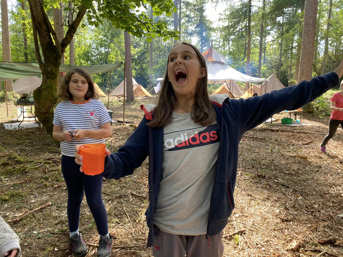 WarminsterPrep's tweet image. Bushtucker trial time. Children v fish eyes. The children won. #bushcraft #personalchallenge #paniczone