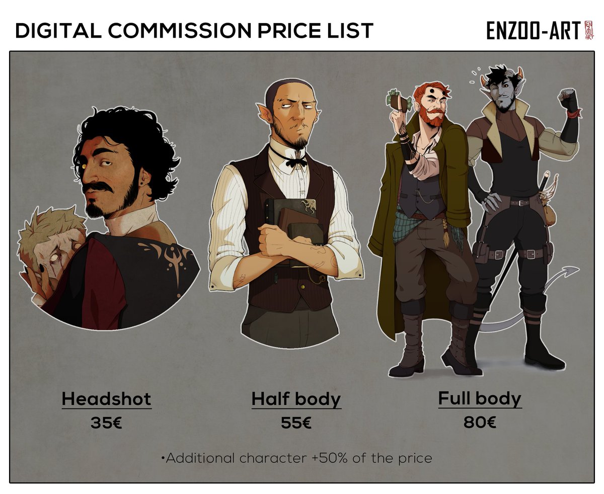 chuckyramu's tweet photo. [Pls Rt]

Hey! 
I updated all my digital commission infos and prices.
So if you're interested hit me up via DM

(you can find more examples of my art on my instagram: https://t.co/1NwLGZ9eZZ )

#commissionsopen  #dnd https://t.co/qtolLRTPvj