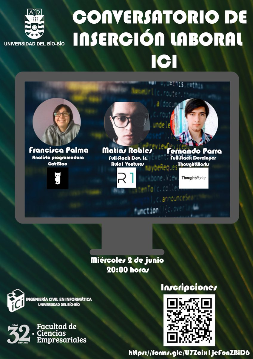 76cams's tweet photo. Te invito a conversar sobre la inserción laboral en el área de las Tecnologías de Información....

Los primeros pasos y testimonios de nuestros titulados...

Inscríbete 
https://t.co/scVjzKr4jJ

@GatBlac @thoughtworks @Tophandd https://t.co/8NPcbBWw3o