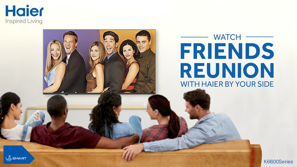 IndiaHaier's tweet photo. Watch them light up your screen after 17 years, with us by your side!
#FriendsReunion #FriendsTheReunion #Friends #FriendsReunion2021 #WatchFriends #HaierSmartTV #K6600Series #InspiredLiving #HaierIndia https://t.co/MwtKcH3m1A