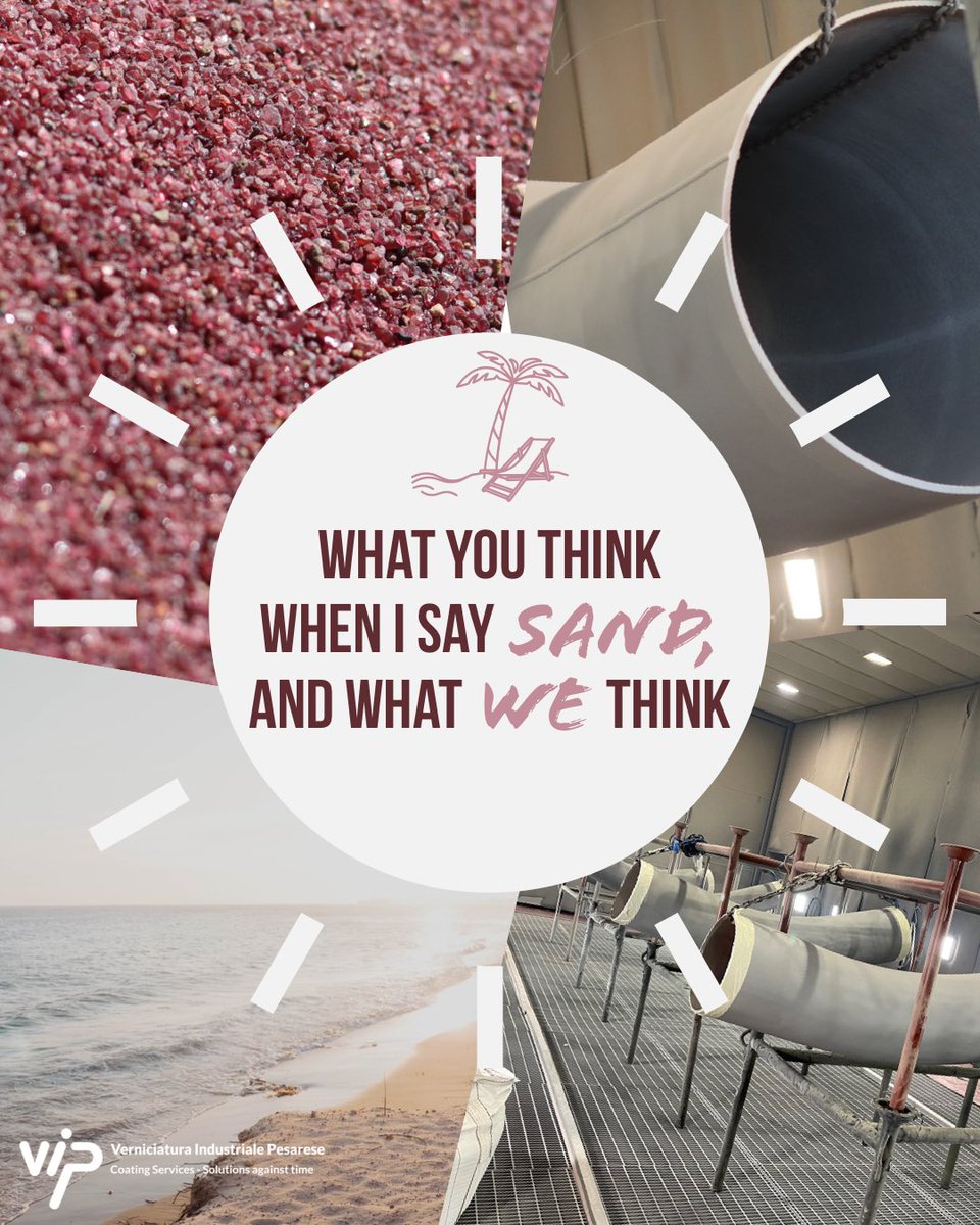 vippesaro's tweet photo. Sunny days... almost weekend... living by the sea 🏖
Point of views 😂

When we think about sand we imagine our #blasting room with its pink shade due to the #garnet we use to treat surfaces before coating.

#sandblasting #coating #coatingservices #surfacepreparation #summervibes https://t.co/4u7E3xnMlO