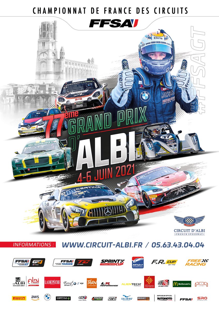 ffsa_gt's tweet photo. 📯 Découvrez l’affiche du 77ème Grand Prix d’Albi 🇫🇷
Pour la deuxième année consécutive, le #FFSAGT posera ses valises sur le Circuit d'Albi ! 😍🔥
👉 https://t.co/C3uaGu8RMb 👈
#FFSACircuits #FFSAGT https://t.co/S20GdBKlkO