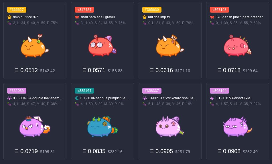 y2icon's tweet photo. y2s floor to the door axies. you like cheap? you like discount? WOOOOOO have we got some sexy floor axies looking for homes. We dont cry about low prices we encourage them! https://t.co/fKnpVLZ6ce. maybe just maybe this week ill do a weth or eth giveaway. maybe even axs or slp https://t.co/G5aeF8BKmk