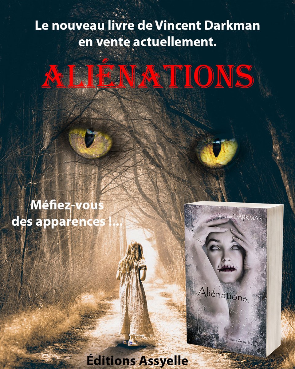 Quelques histoires angoissantes à lire dans votre lit, le soir, ça vous tente ?
"Aliénations" est désormais disponible à la vente !
👉 assyelle.com/titre-Alienati…

#alienations #folie #crime #sang #psychologie #fiction #lecture #lire #bouquin #fantastique #frissons #peur #diabolique