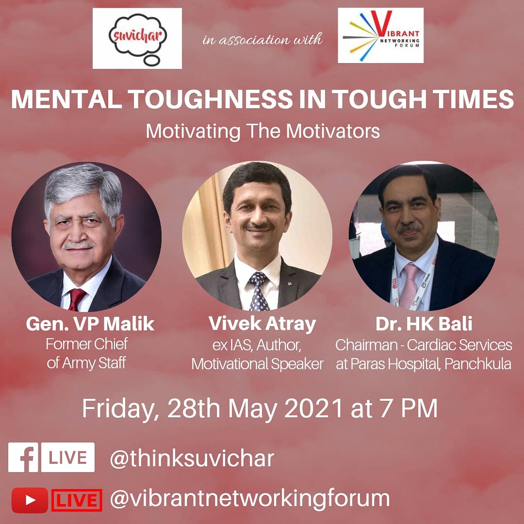VibrantForum's tweet photo. Mental Toughness in Tough Times tomorrow at 7 PM on YouTube LIVE. See you all! https://t.co/Jf3LrWNbrX