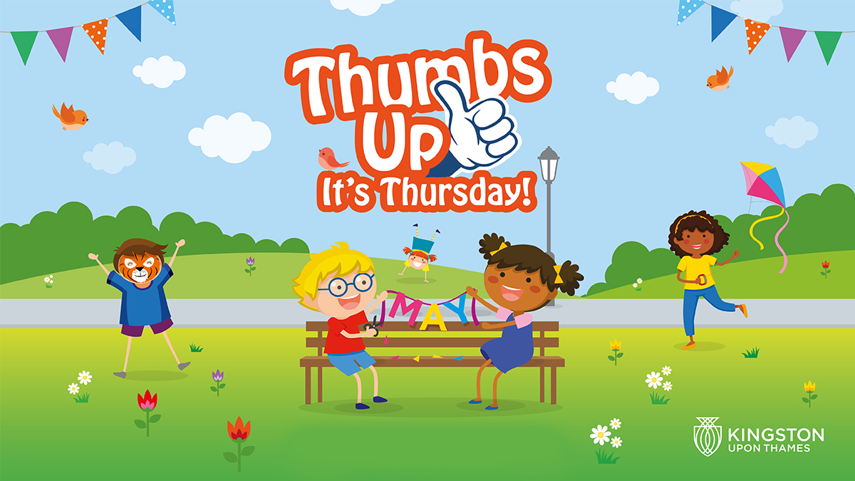 kingstonfirstuk's tweet photo. The ever-popular #ThumbsUpItsThursday returns on 3 June with a mix of fun family activities in the town centre and online! 

There's plenty to keep the kids entertained - head to our website to find out more https://t.co/hLozS1Wmib https://t.co/BuRveQRKjr