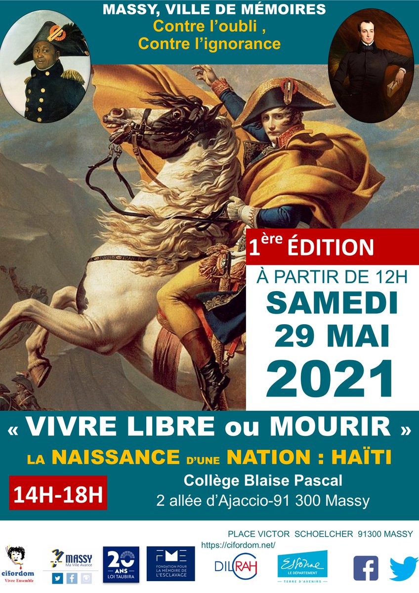 operateursdeme1's tweet photo. Samedi 29 mai #Massyvilledememoire #Cifordom #APECE 1er Edition !!!!! Venez nombreux pour participer aux commémorations et aux conférences sur la naissance #Haïti #Cestnotrehistoire https://t.co/mJUdXfeg1t