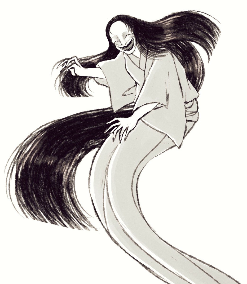 Quaone's tweet photo. Drawing Yokai 
2. Taka-onna 

#takaonna #yokai #folklore #mythology https://t.co/rXYfVUa0s1